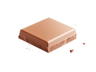 Delicious chocolate square for dessert or snack enjoyment, cut out