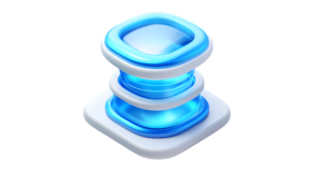 Abstract Blue and White 3D Glass Structure Futuristic Technology Design Digital Icon Interfa