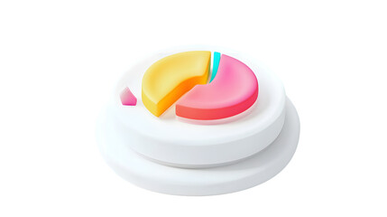3D Pie Chart Illustration with Vibrant Colors and Modern Design for Business Presentations and