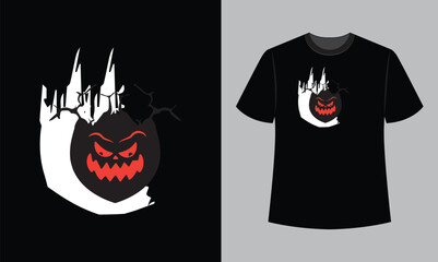 Pumpkin Face, Halloween Monster, Scary, funny, Ghost face, cartoon, Pumpkin Faces, Ghost, Smile, Happiness, Happy  illustration t-shirt design 