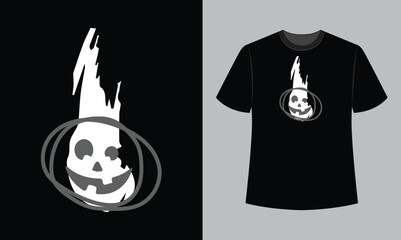 Pumpkin Face, Halloween Monster, Scary, funny, Ghost face, cartoon, Pumpkin Faces, Ghost, Smile, Happiness, Happy  illustration t-shirt design 