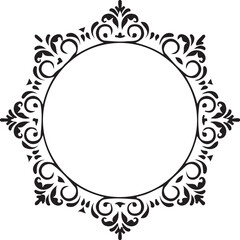 Benzer Decorative line art frames for design template. Elegant element for design in Eastern style, place for text. Black outline floral border. Lace vector illustration for invitations and greeting c