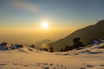 Sunset on Triund trek, Dharamshala 