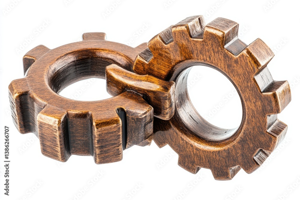 Aufkleber Detailed view of two black metal gears placed close together, showcasing the intricate design and texture of mechanical components used in machinery