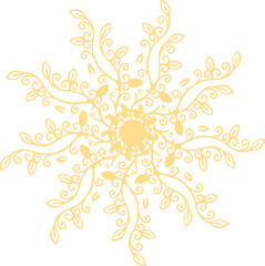 Intricate Floral Mandala Design, Ornate Floral Line Art