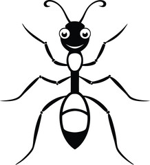 Ant line art vector on white background