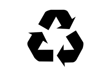 black recycle symbol icon png transparent background
