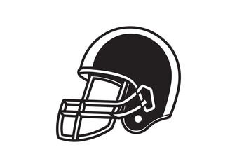 Naklejka premium Football Helmet Silhouette vector