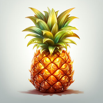 pineapple fruit on white background