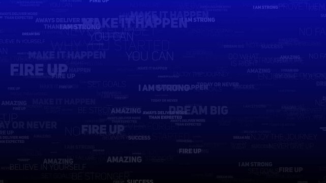 Word Cloud Sign. Animated Sprouting Cloud Of Words (Eduction Words) White Characters Black Background
