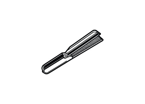 black and white hair straightener clip art preview