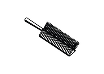 Silhouette of straightening brush isolated on a white background