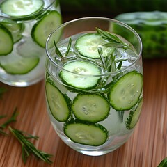 Refreshing Cucumber Rosemary Water Drink
