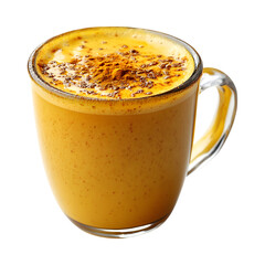 Glass of Pumpkin Spice Smoothie Isolated on Transparent Background
