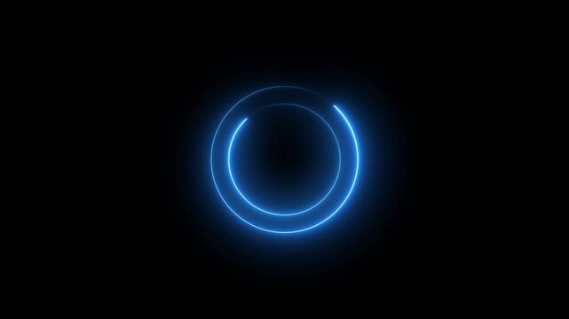 circle on black background.neon glowing circle frameFuturistic light effect. rotation circle smooth neon glowing loop .Spinning and Glowing Colorful Circle Abstract Video. ,technology light circle