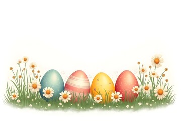 easter eggs in grass