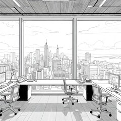 Black and white office