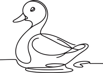 Beautiful Duck Line Drawing