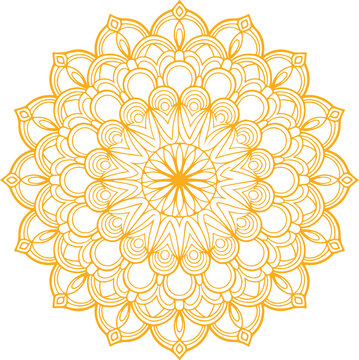 Golden Mandala Ornament Vector Design.mandala design,golden mandala design, yellow mandala design,mandala design. 