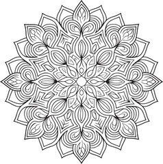 Hand drawn mandala pattern in black and white.mandala for coloring book page, mandala vector, vector mandala, mandala art.