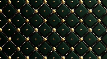 Naklejka premium Elegant green velvet upholstery with golden accents for premium designs