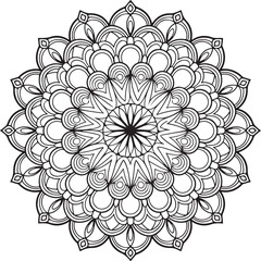 Intricate Black and White Mandala Design.mandala design,vector mandala,mandala art.
