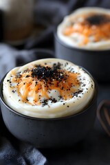 Creamy Cheese and Black Pepper Baked Cups
