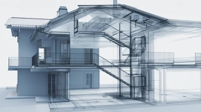 House Model Display and Blueprint for Architecture Generative AI