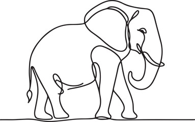 Elephant Line Drawing Vector Art. Modern Minimalism