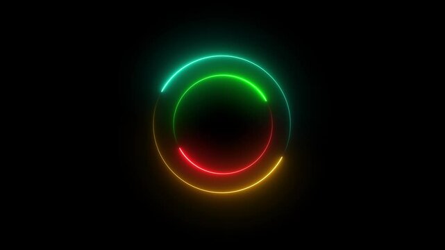 Loading Circle, Video. icons on slow internet and load gradient round eclipse.Loading,target, intro, alpha. Glowing flow circle background. LED screens projection technology.