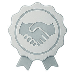 Platinum Partnership or Referral Badge with Handshake Icon

