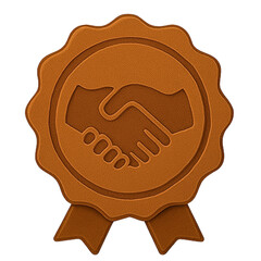 Bronze Friend Referral Badge with Handshake Icon

