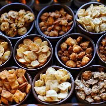 Assorted Indian Snacks Variety Bowl Delicious Crispy