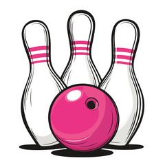 Bowling. Bowling ball. Skittles. Sports game. Bowling club. Silhouette