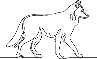 Wolf Line Drawing Vector. Intricate Artwork for Creative Projects