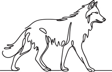 Wolf Line Drawing Vector. Intricate Artwork for Creative Projects