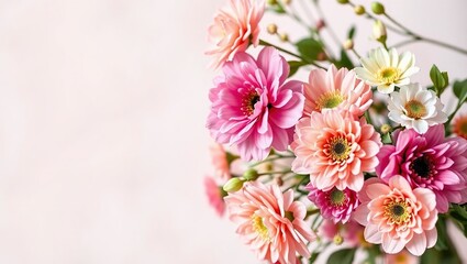 Delicate Pastel Flower Bouquets for Product Photography Backgrounds