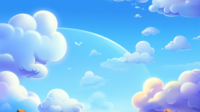 clouds in the sky game art background