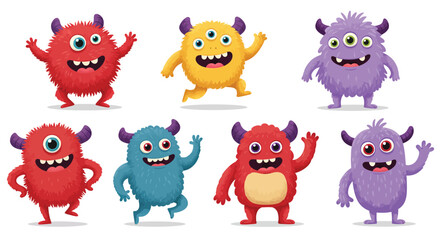 Happy Monster Characters – Adorable Fuzzy Friends