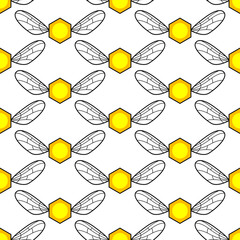 Hexagon with wings pattern
