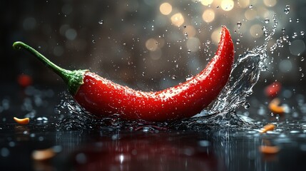 Red Chili Pepper Splash: A Vibrant Culinary Image