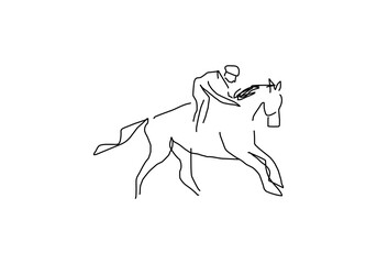 Simple line art illustration of a horse, symbolizing strength, freedom, and grace in a minimalist