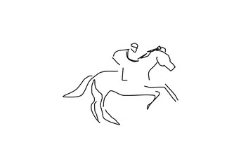 Simple line art illustration of a horse, symbolizing strength, freedom, and grace in a minimalist