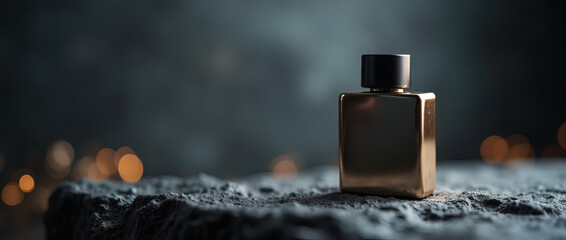 Sophisticated Silver Perfume Bottle A High-Resolution Close-Up Product Shot