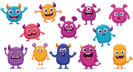 Fototapeta premium a set of cute monster character