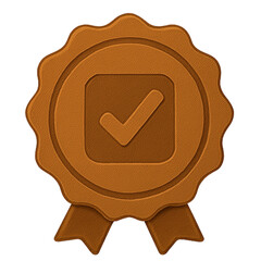 Bronze Task Completed Badge with Check Icon


