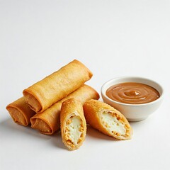  Vegan Cheese Spring Rolls with Peanut Dipping Sauce