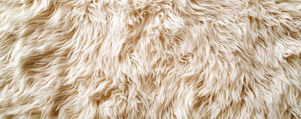 Long pile faux fur fabric is being petted gently