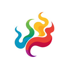 abstract colorful background with flames