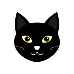 black cat with a eyes